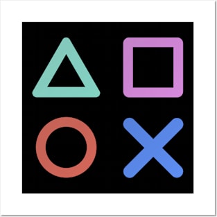 Classic PlayStation Button Grid Design Posters and Art